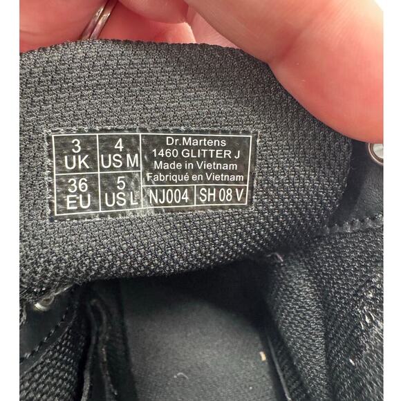 Dr. Martens 1460J Pink Glitter Side Zip Combat Boots Women's Size 5 Men's Size 4 - Picture 11 of 11